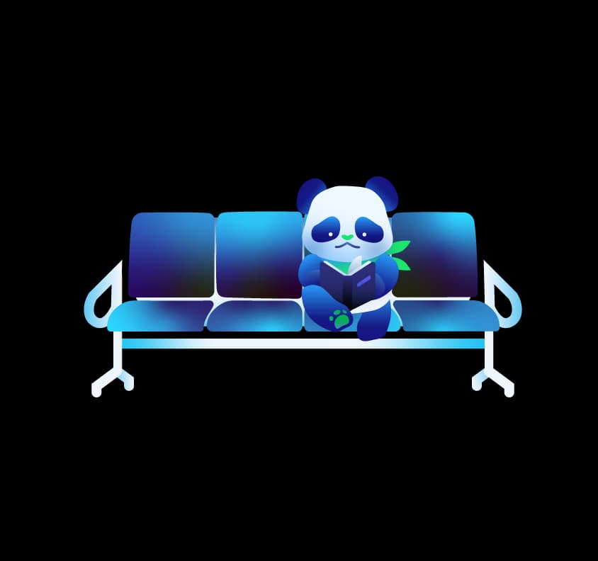 Panda on bench